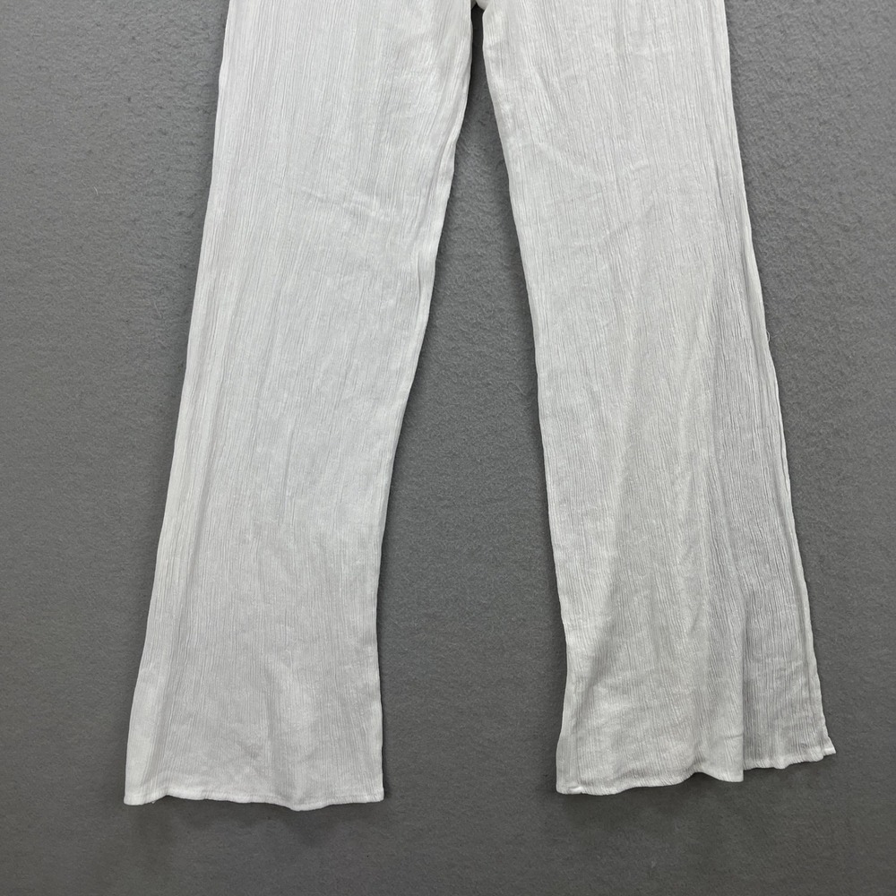 Kona Sol Wide Leg Pants Womens Large White Smocked Side Slit Gauze Beach Coverup - Picture 7 of 14